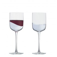 Set of Two Wave Wine Glasses