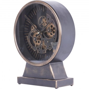 Palladium Mantel Clock with moving Dials Black Gold