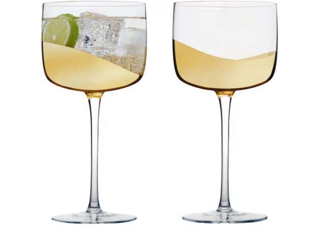 Set of Two Wave Gin Glasses