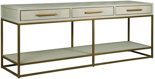 Ritz 3 Drawer Console Table with Shelf in Grey Oak Veneer