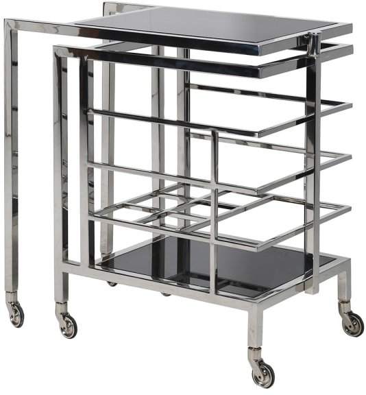 Gatsby Concertina Bar Cart in Chrome