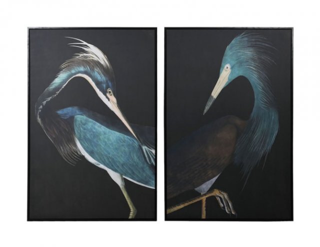 Pair of Blue Crane Canvas