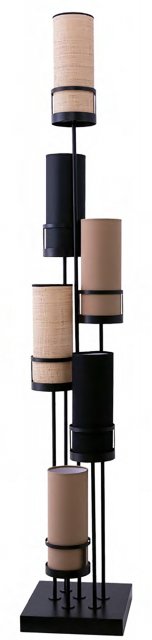 Sixt Floor Lamp with Rafia Mix Shades