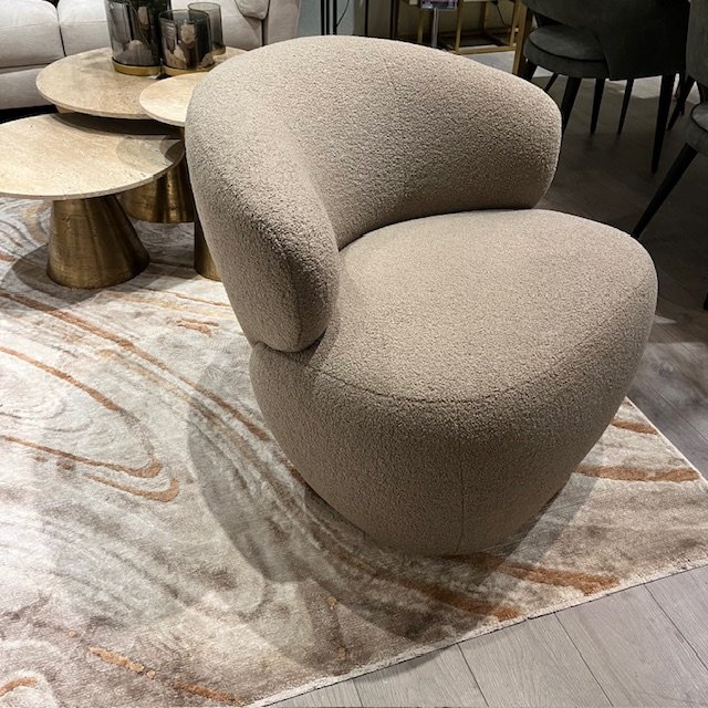 Bremen Swivel Chair In Umbria Boucle Fabric Swatch