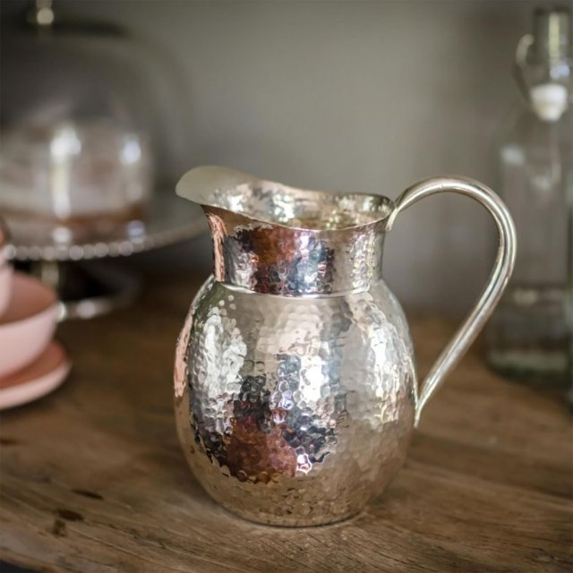 Medium Champagne Hammered Jug