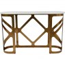 Milano Console Table in Metallic Satin Bronze Finish with an Off-White Marble Top