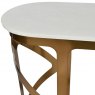 Milano Console Table in Metallic Satin Bronze Finish with an Off-White Marble Top