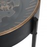 Millennium Side Table with Moving Dials in Black/Gold Finish