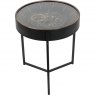 Millennium Side Table with Moving Dials in Black/Gold Finish