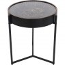 Millennium Side Table with Moving Dials in Black/Gold Finish