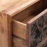 Botanical Fretwork Three Drawer Chest in Mango Wood