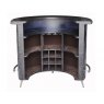 Dark Grey Leather Curved Home Bar With Diamond Pattern