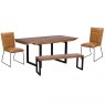 Key West 140cm Extending Dining Table, Small Bench & Two Cooper Dining Chairs