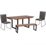 Key West 140cm Extending Dining Table, Small Bench & Two Cooper Dining Chairs