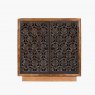 Botanical Fretwork Two Door Wooden Cabinet