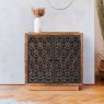 Botanical Fretwork Two Door Wooden Cabinet